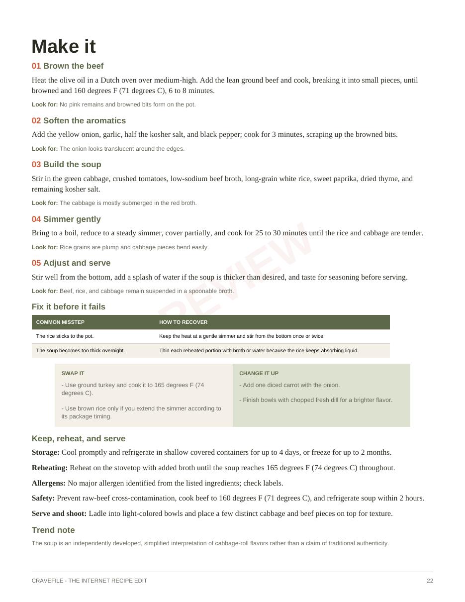 Practical index page from the Cravefile cookbook