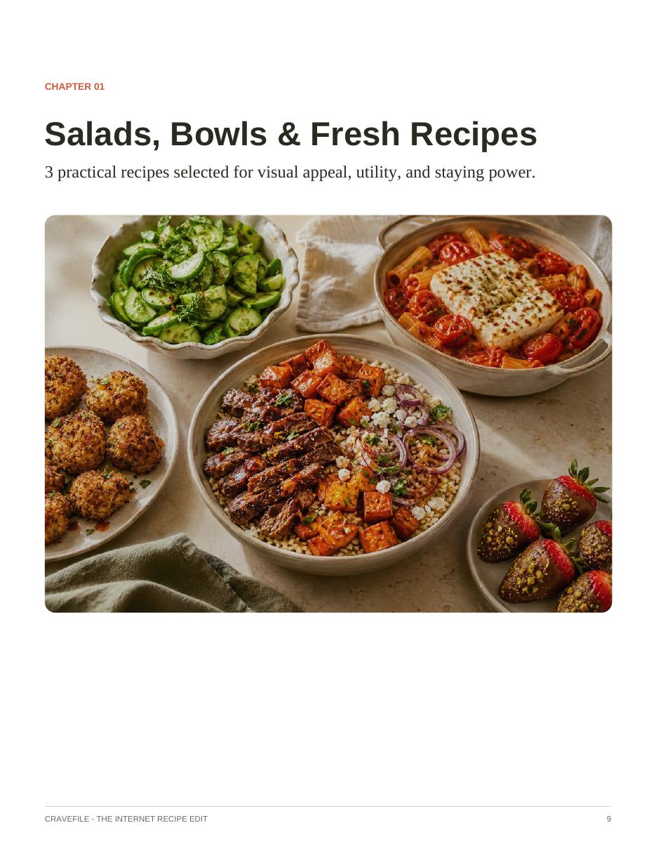 Chapter opening page for Salads, Bowls & Fresh Recipes