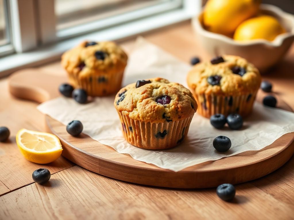 Lemon-Blueberry Protein Muffins